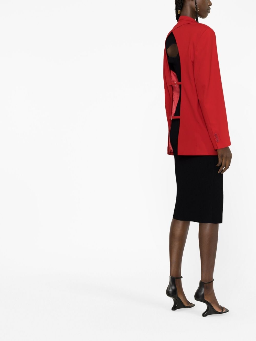 open-back single-breasted blazer - 4