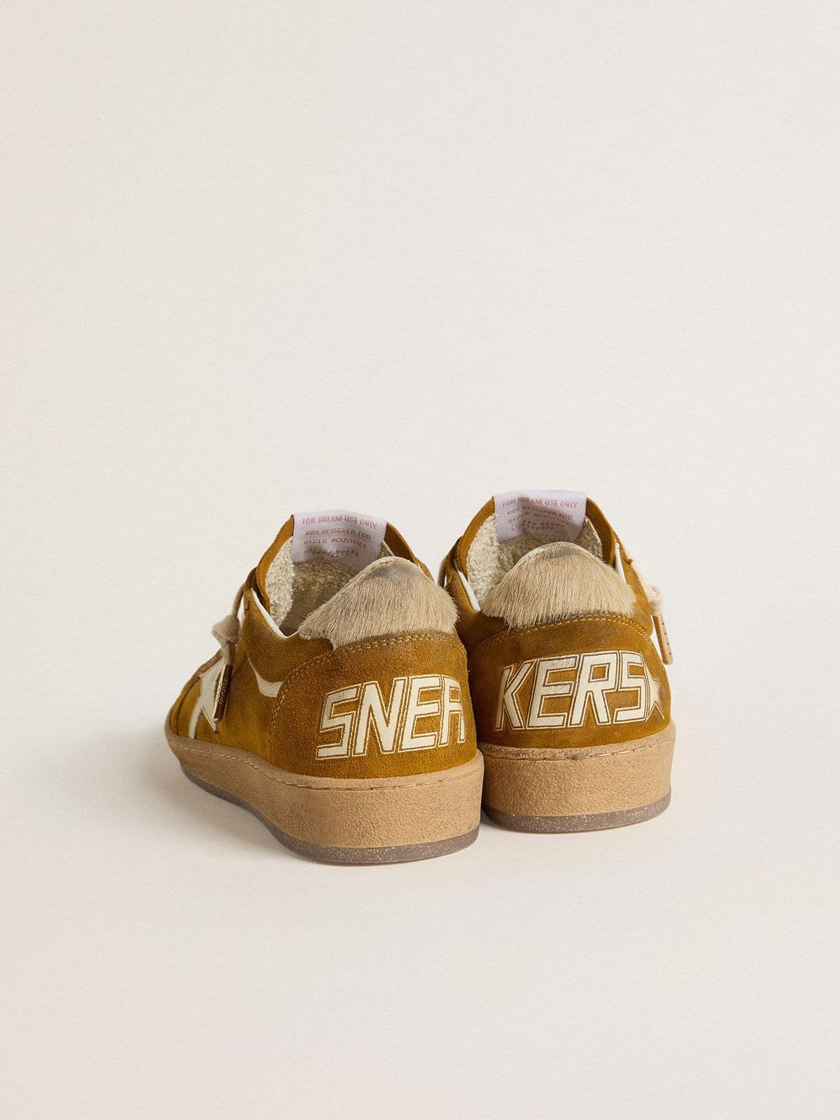 Women's Ball Star in suede with beige leather star and pony skin heel tab - 4