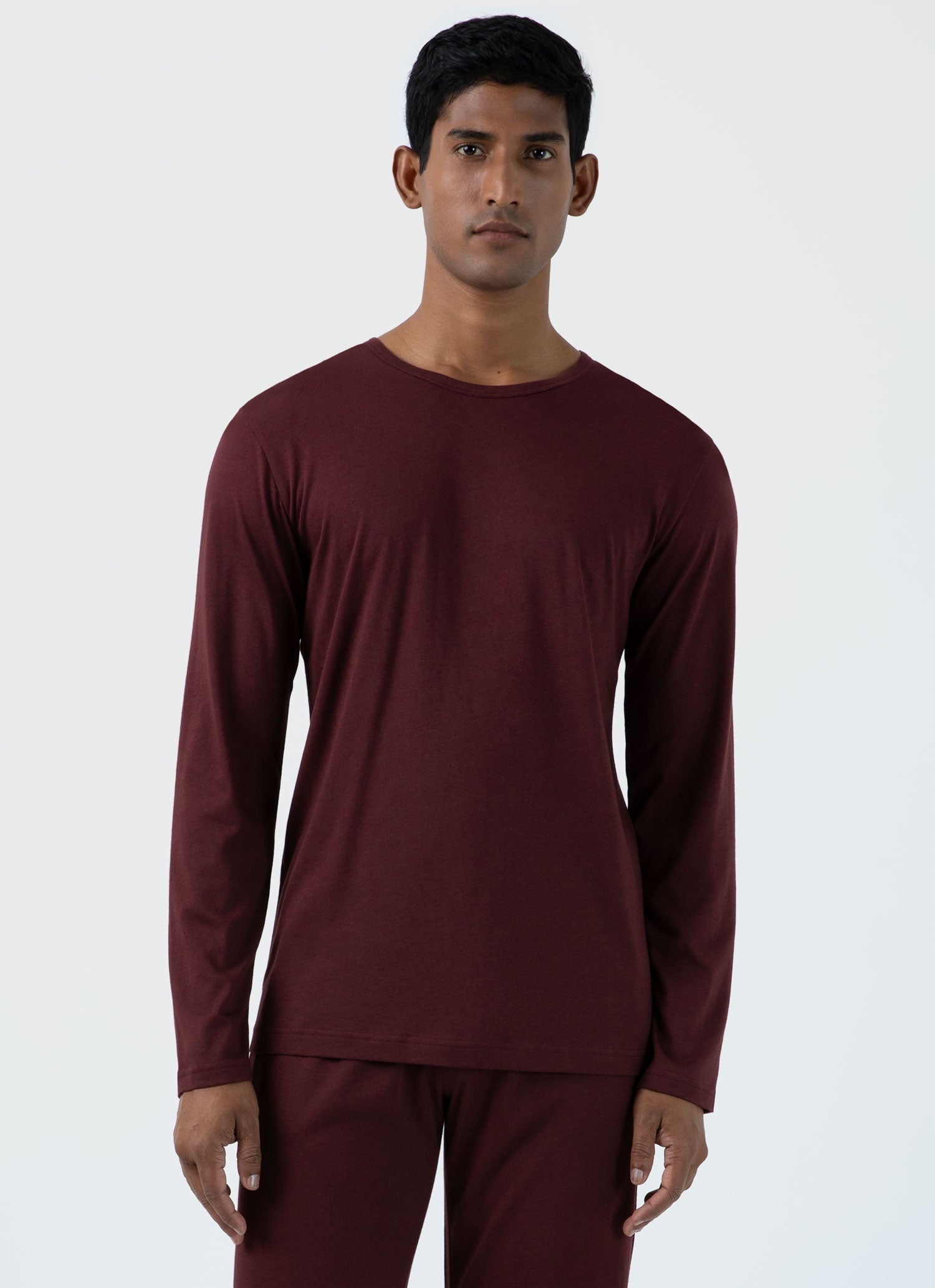 Long Sleeve Cotton Modal Lounge T‑shirt - 2