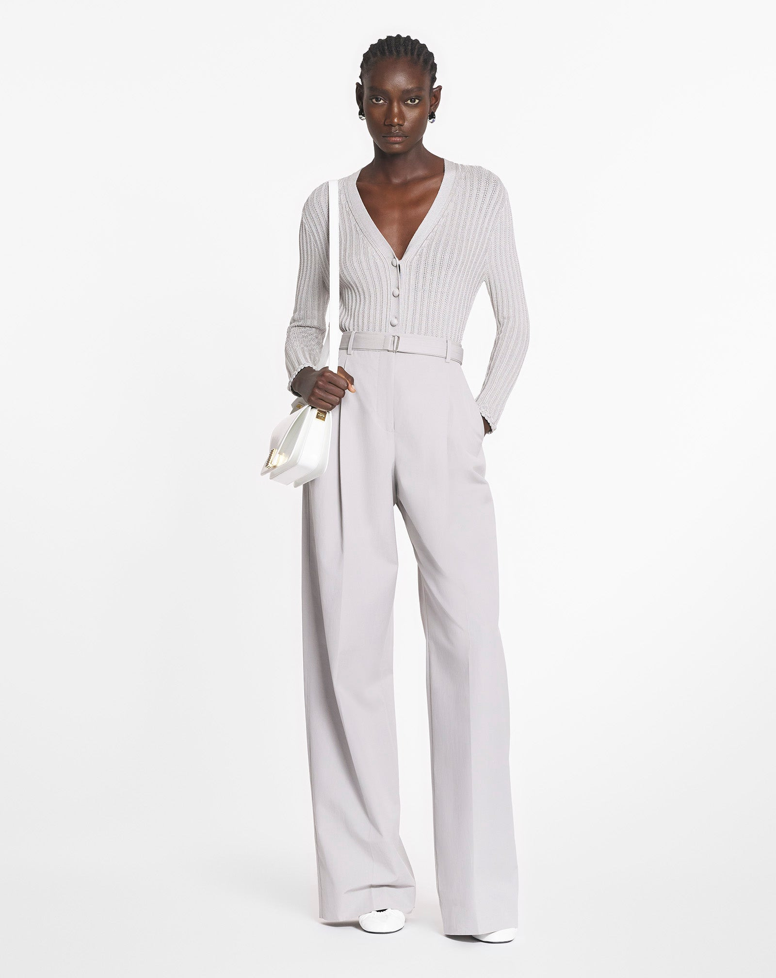 DARTED COTTON PANTS - 2
