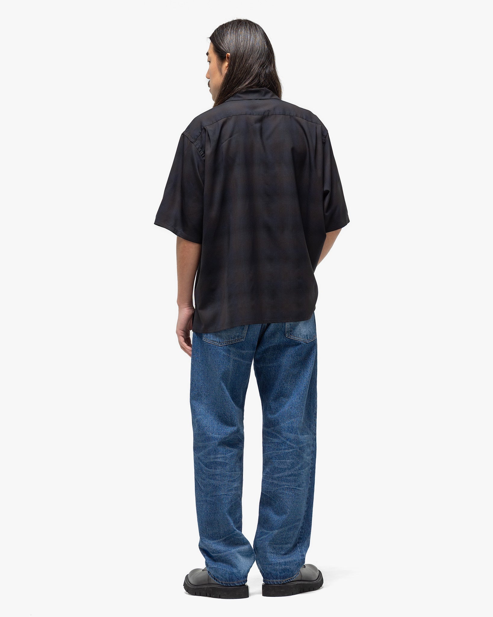 Open Collared SS Shirt Dark Ombre - 3
