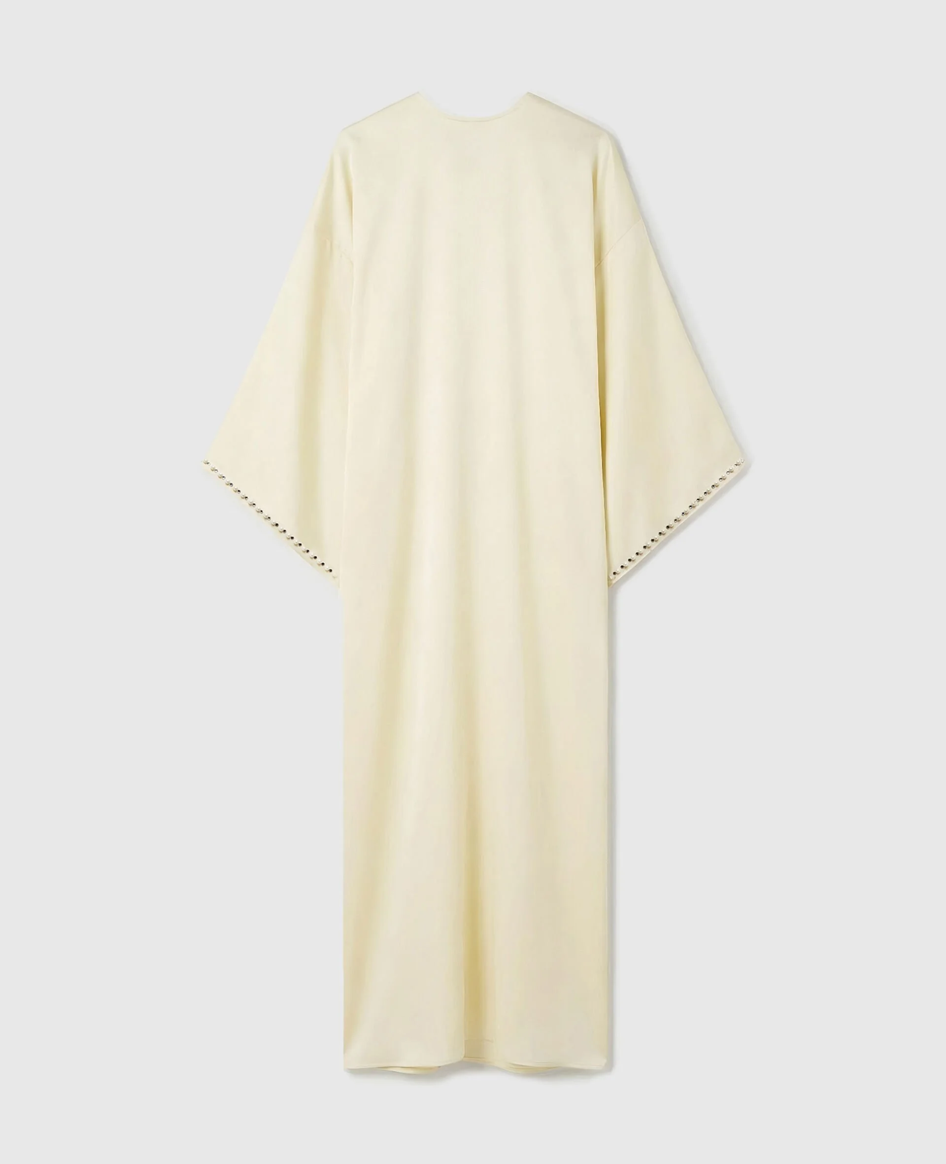 Pearl-Embellished Satin Maxi Dress - 1