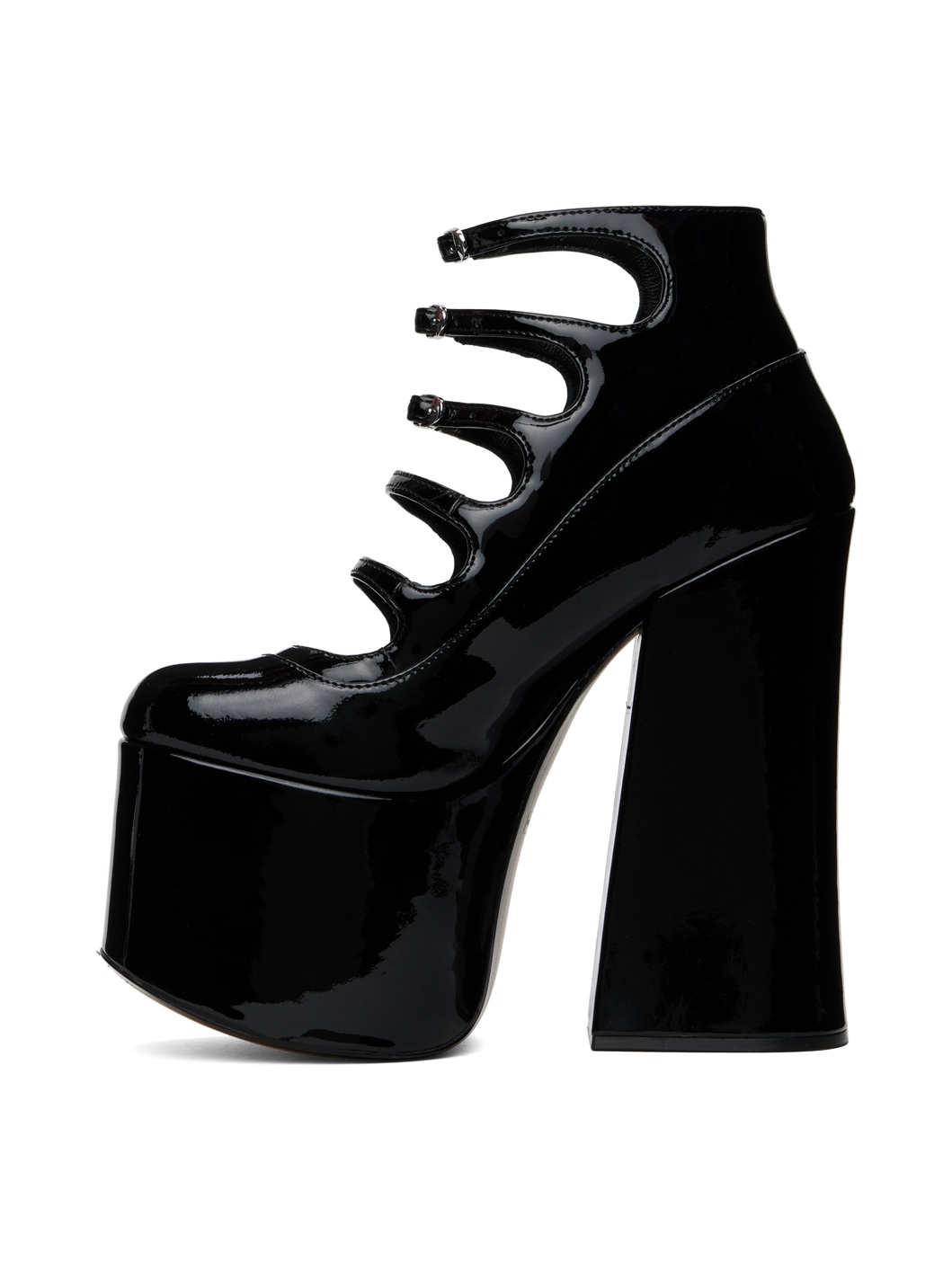 Black 'The Patent Leather Kiki' Heels - 3