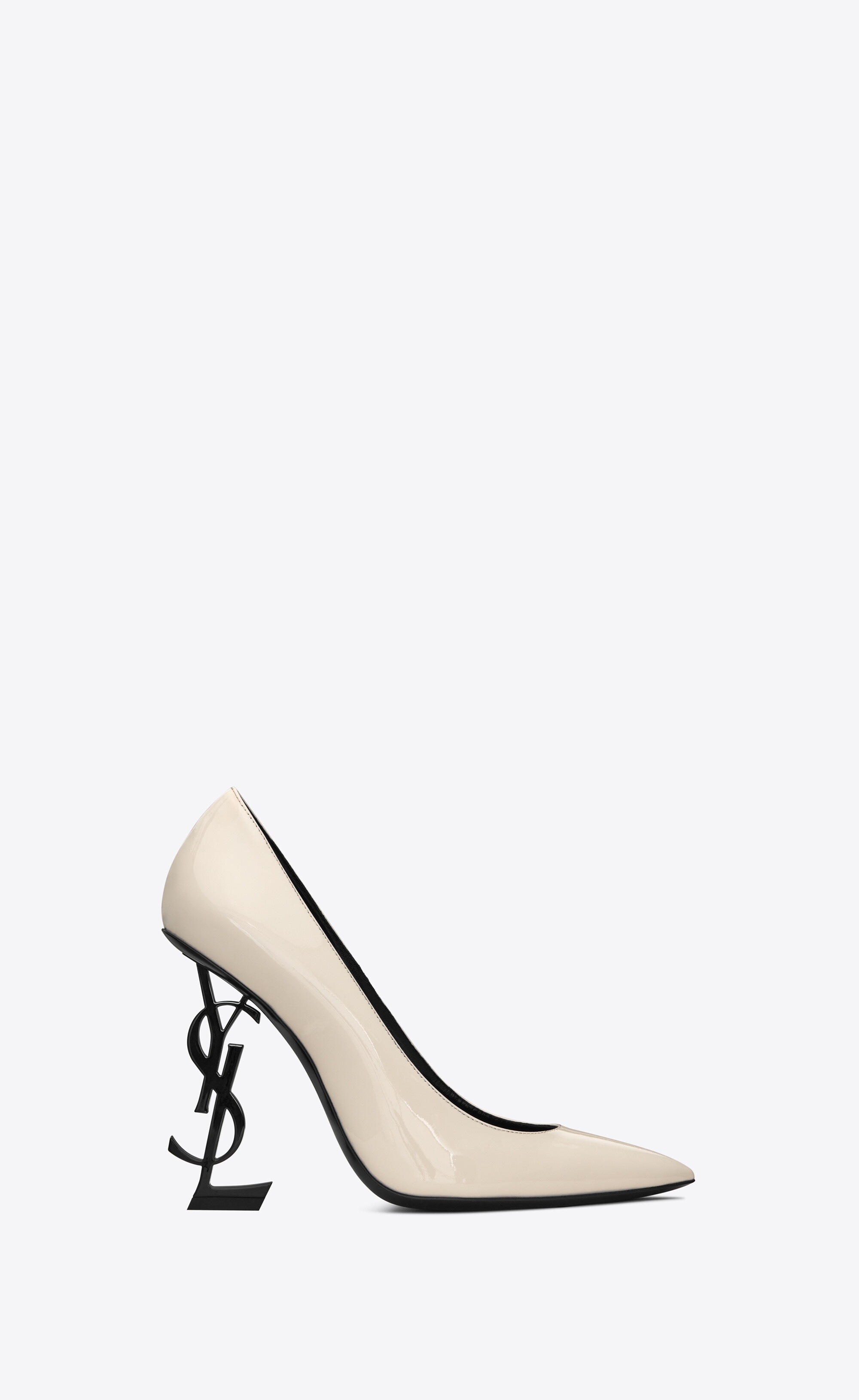 opyum pumps with black heel in patent leather - 1