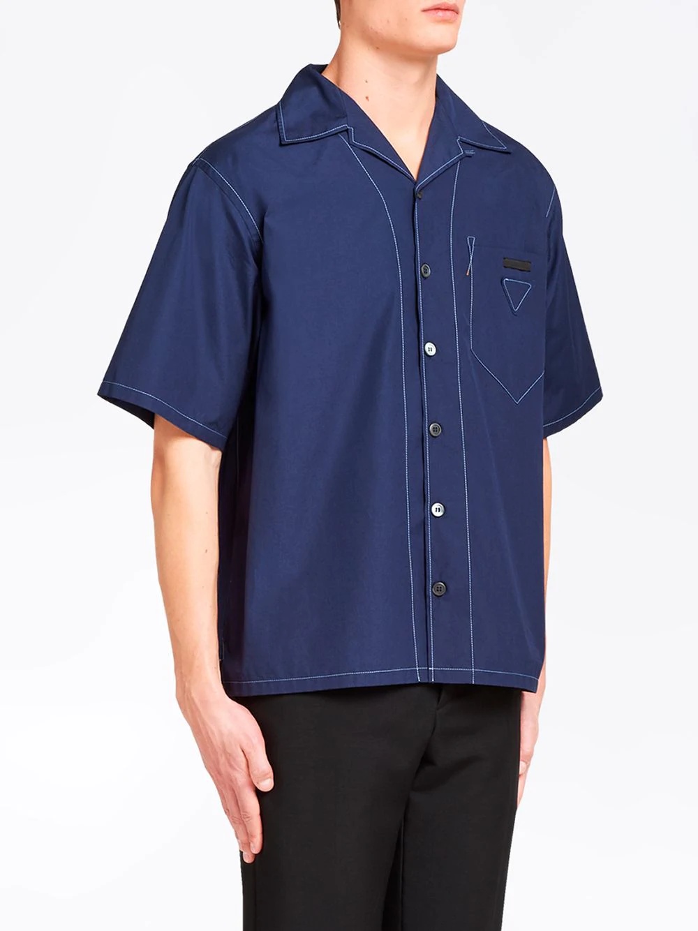 top-stitched bowling shirt - 3