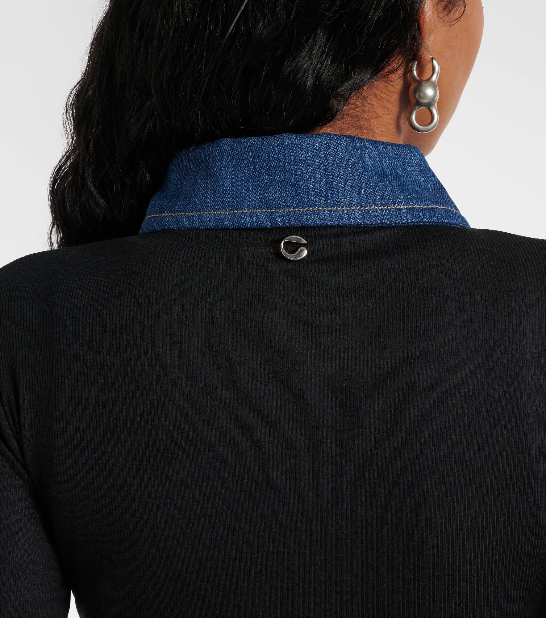 Denim-trimmed top - 5