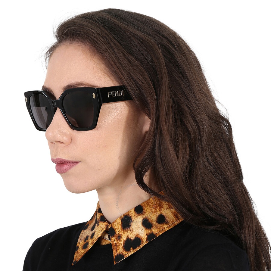 Fendi Smoke Cat Eye Ladies Sunglasses FE40070I 01A 54 - 2