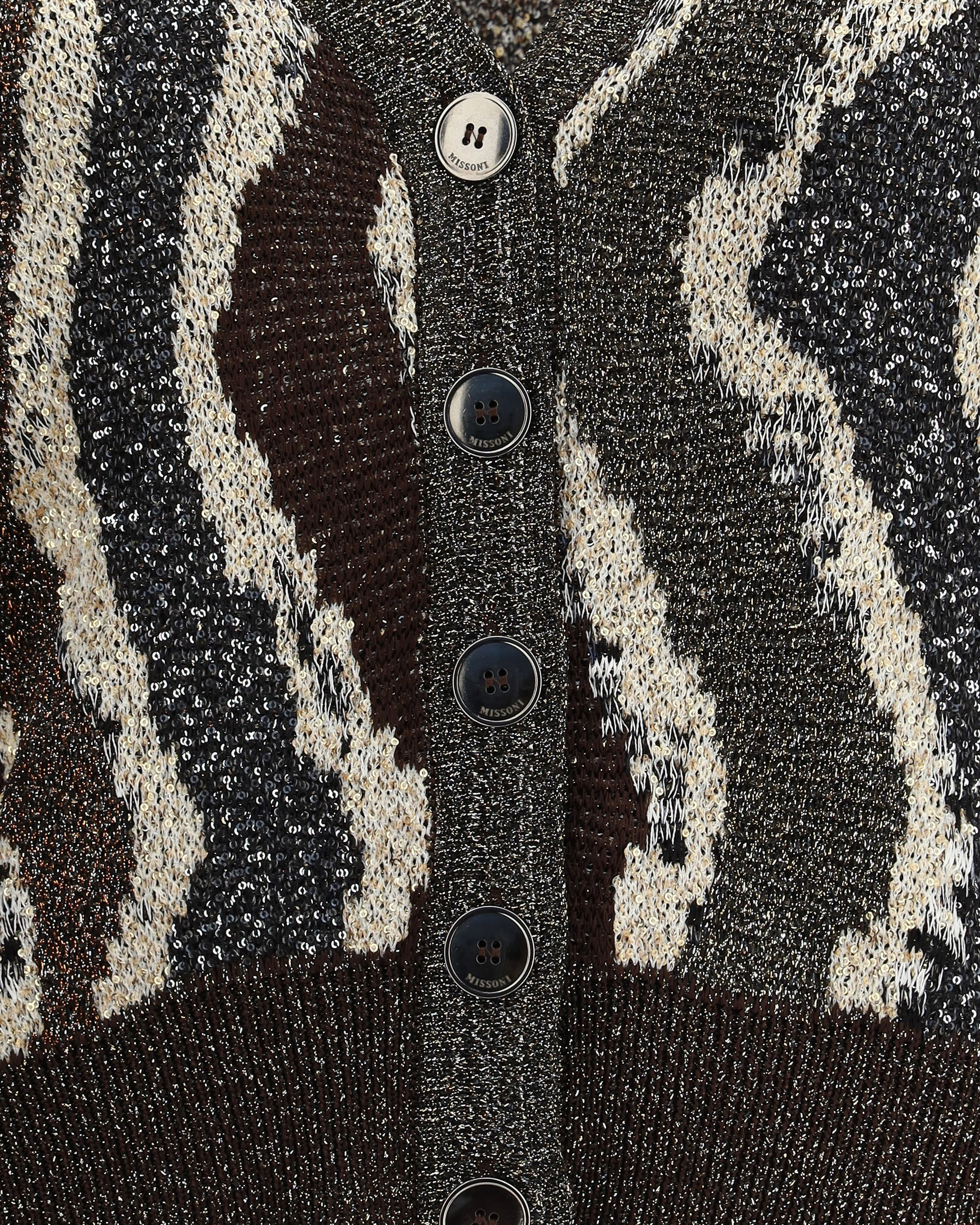 Wave pattern boxy Cardigan - 3
