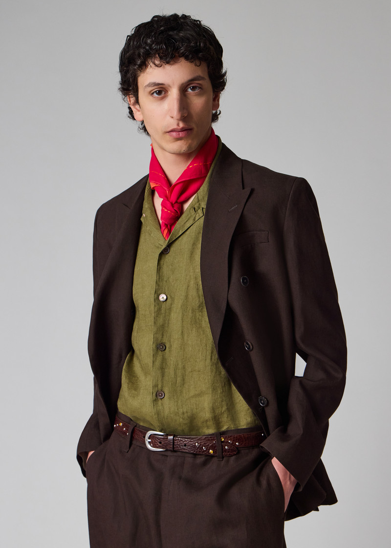 Aubergine Linen Suit 21