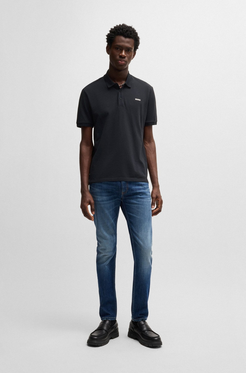 HUGO COTTON-PIQUÉ POLO SHIRT WITH LOGO PRINT outlook