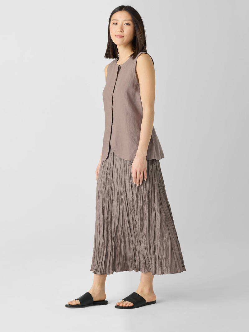 Crushed Silk Flared Skirt 7