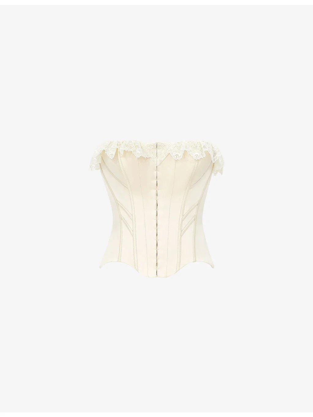 Idella Lace-Trim Satin Corset Top - 1
