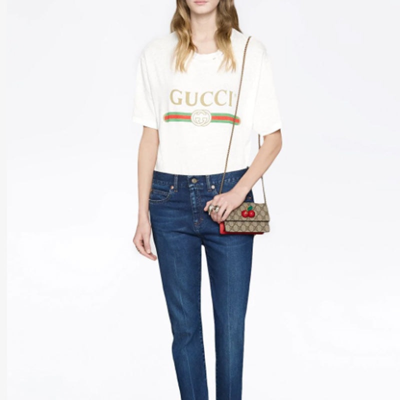 (WMNS) Gucci Canvas Chains Shoulderbag Mini Khaki 481291-K9GXT-8694 - 5