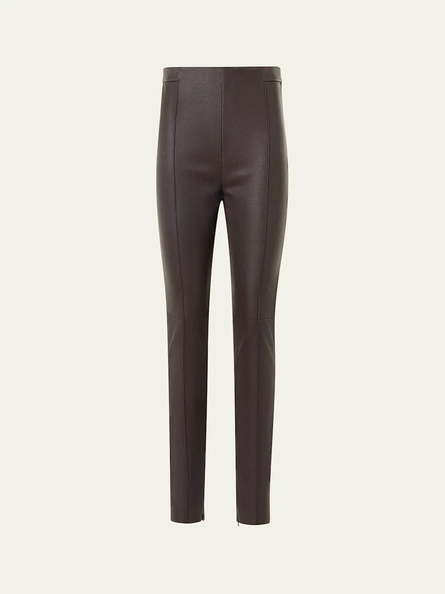 Flame Leather Skinny-Leg Ankle Pants - 1