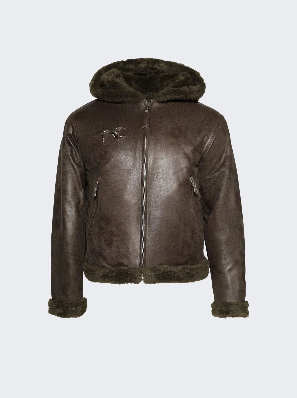 Tc Reversible Shearling Jacket Khaki - 1