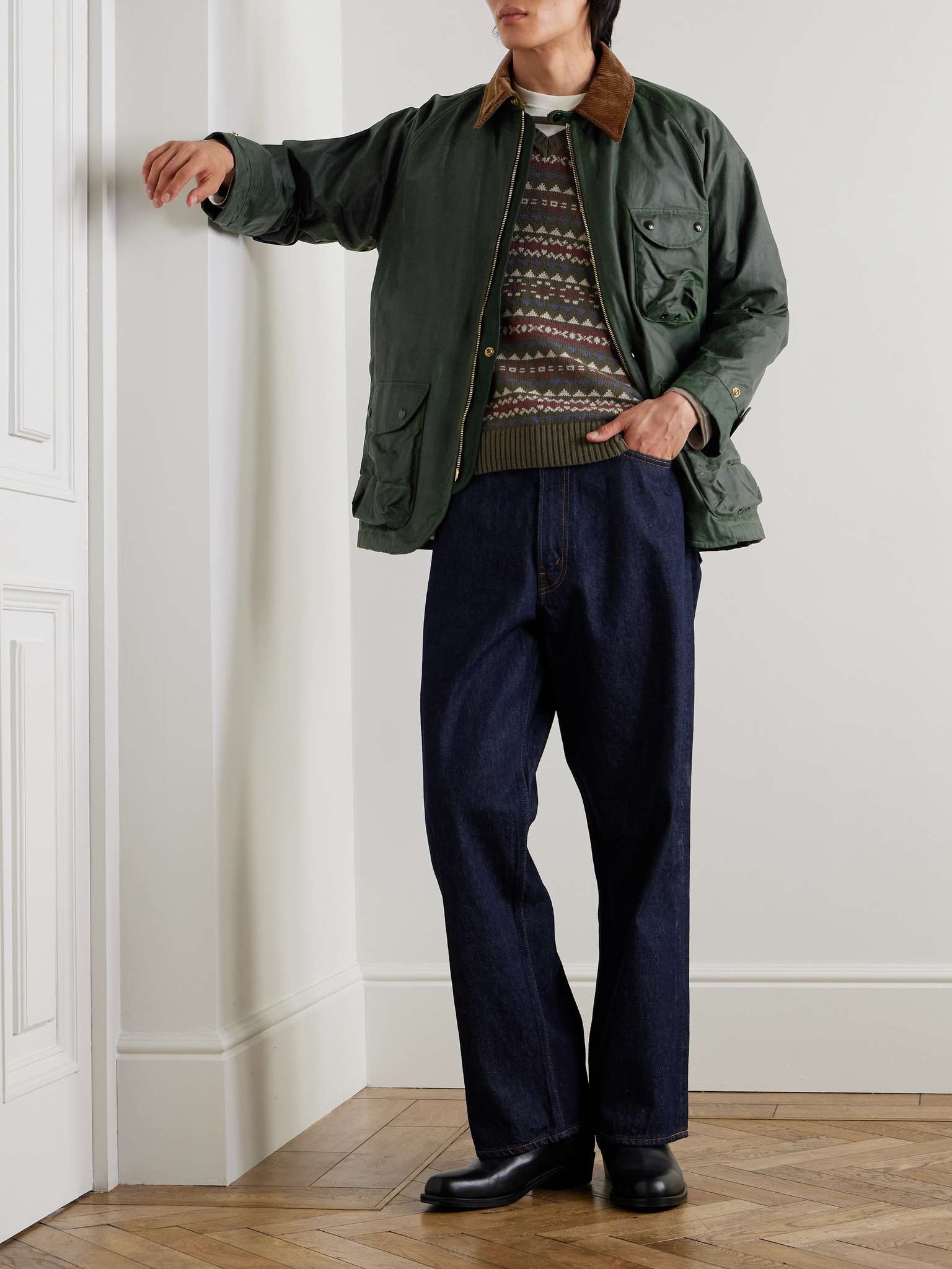 Corduroy-Trimmed Waxed-Cotton Jacket - 2