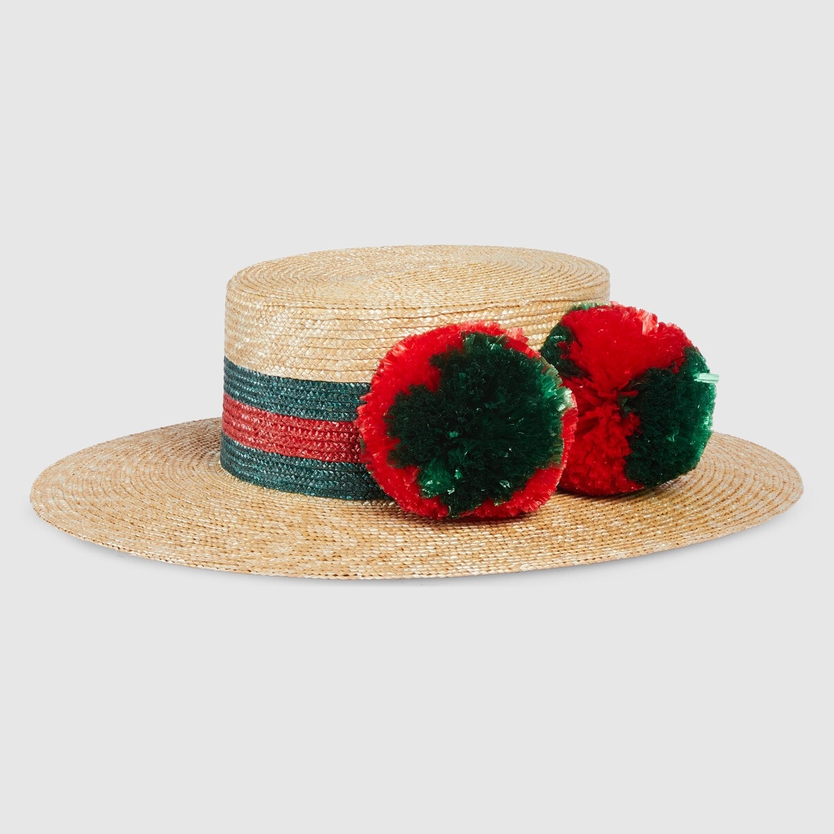 Raffia wide-brimmed hat wit pom-pom - 5