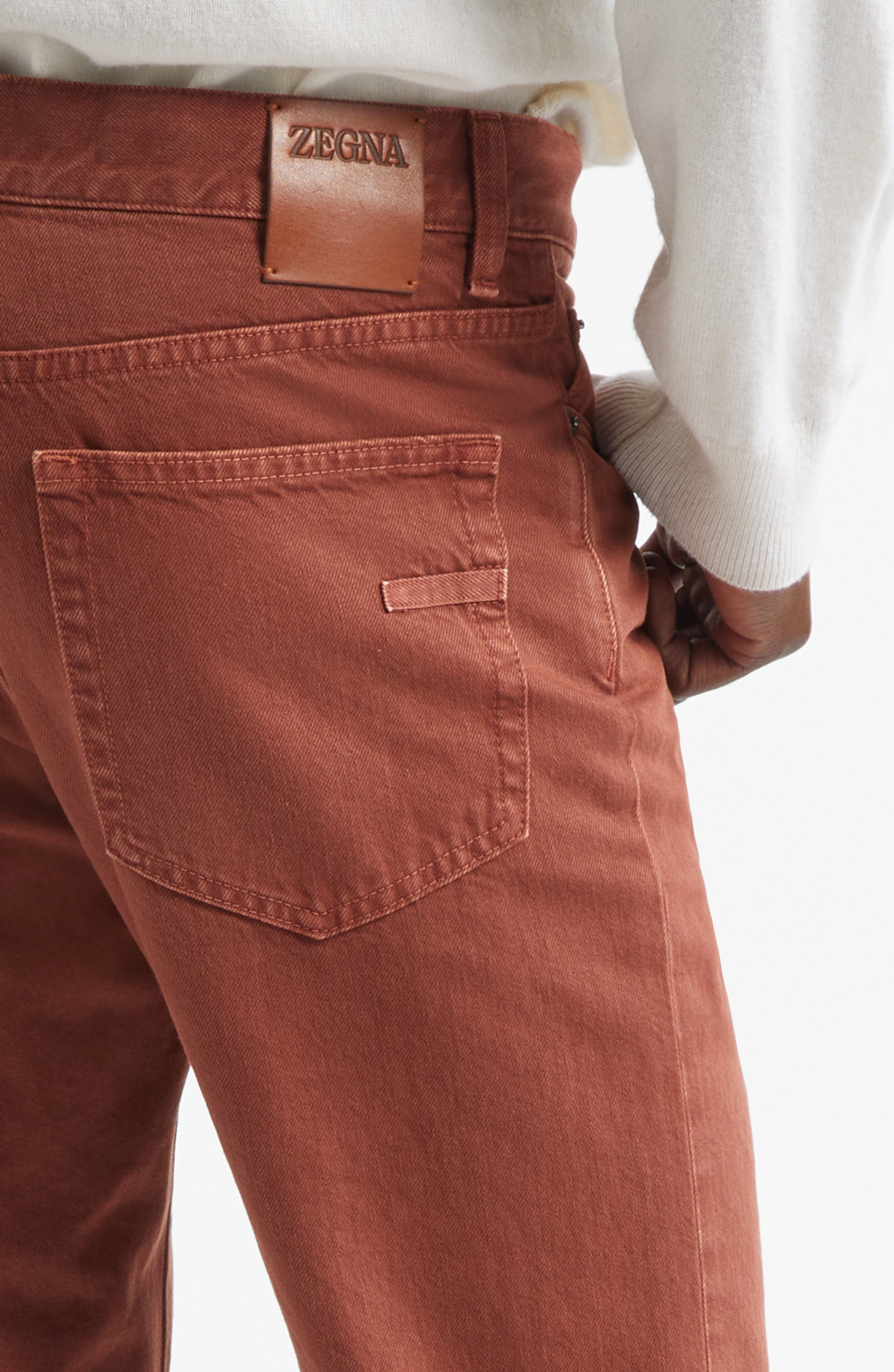 ZEGNA City Fit Nonstretch Denim Jeans in Dark Red Solid at Nordstrom - 4