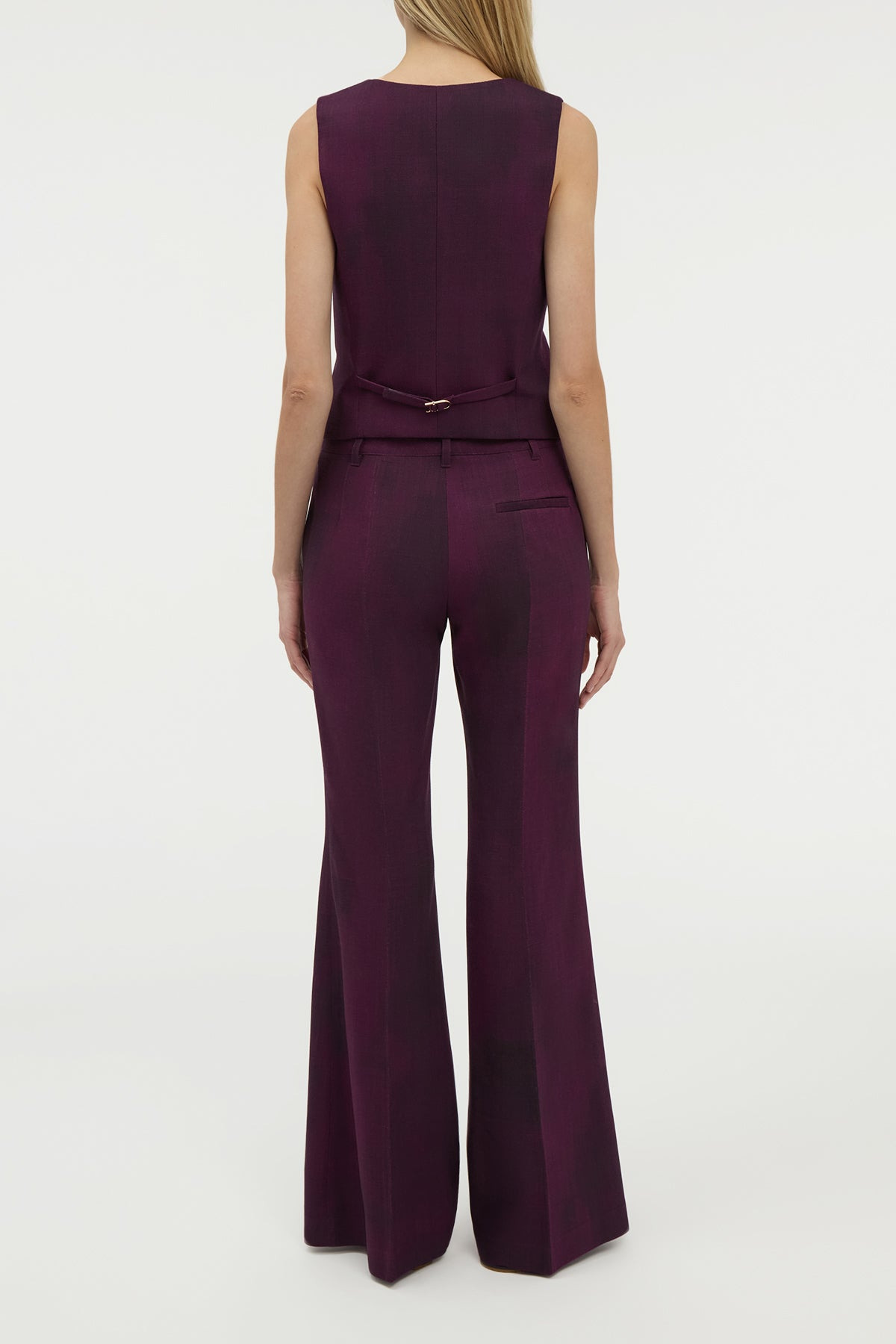 Coleridge Vest in Bordeaux Virgin Wool - 5