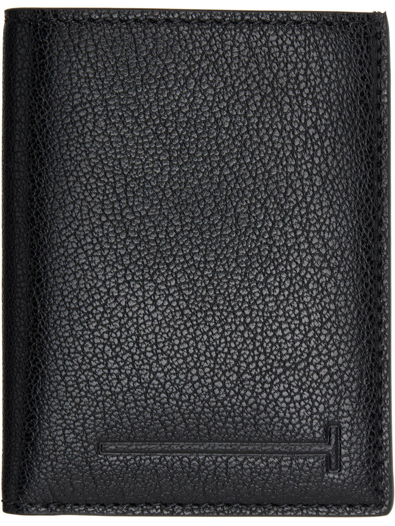 TOM FORD Black Elongated T Line Folding Card Holder outlook