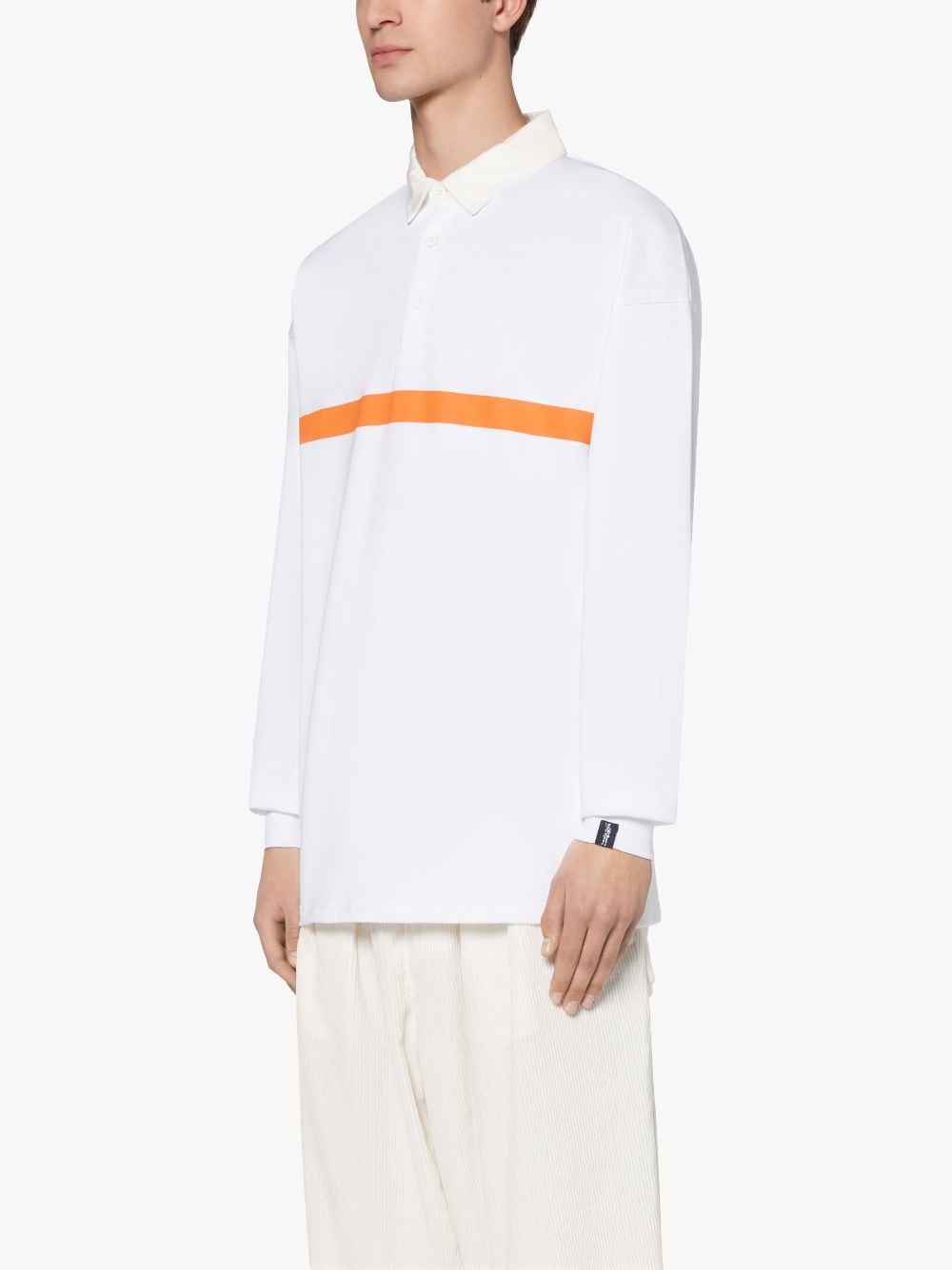 WHITE X ORANGE COTTON RUGBY SHIRT | GJM-210 - 3