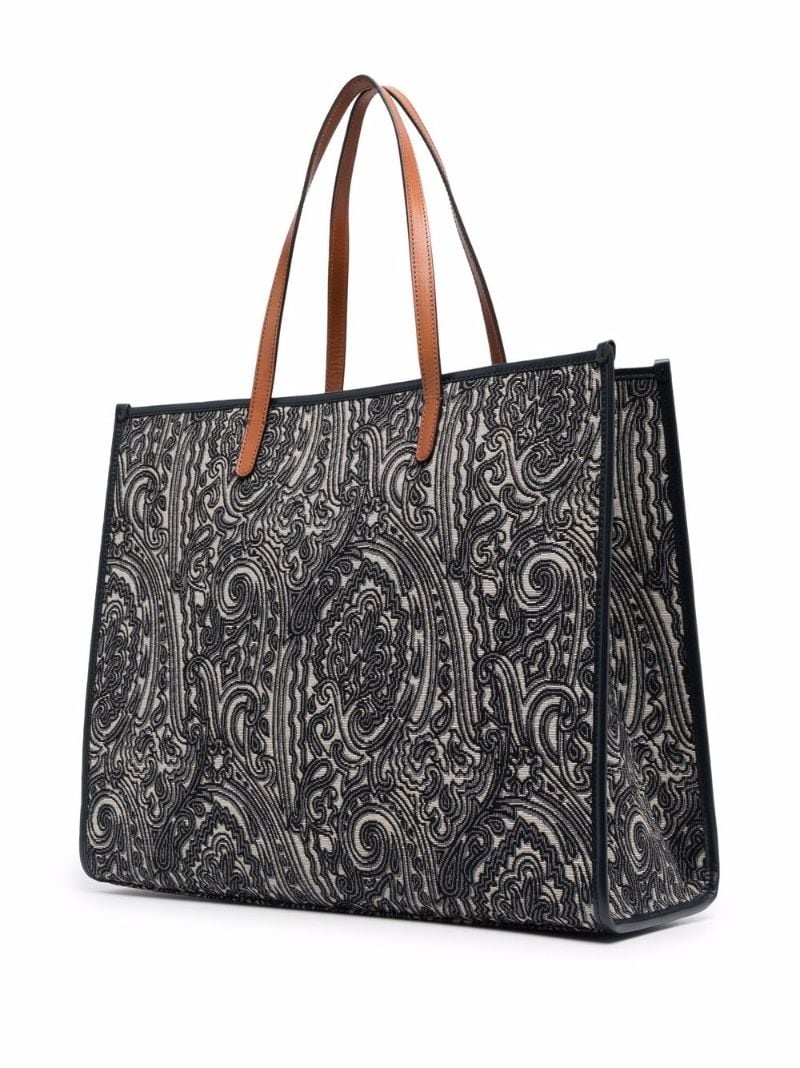 logo-patch paisley-embroidered tote bag - 3