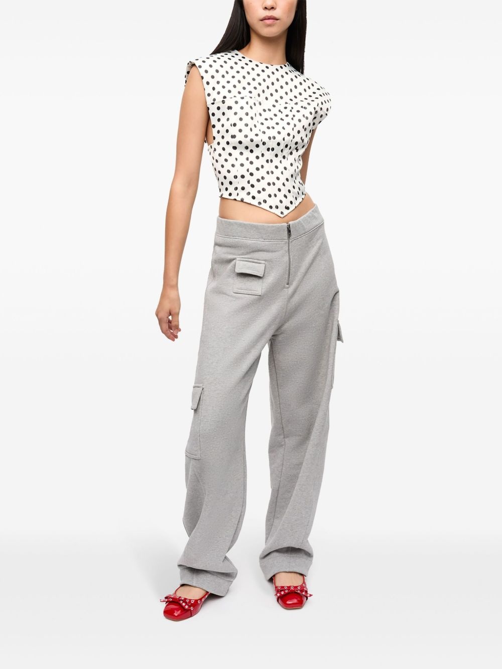 polka dot-print corset top - 2