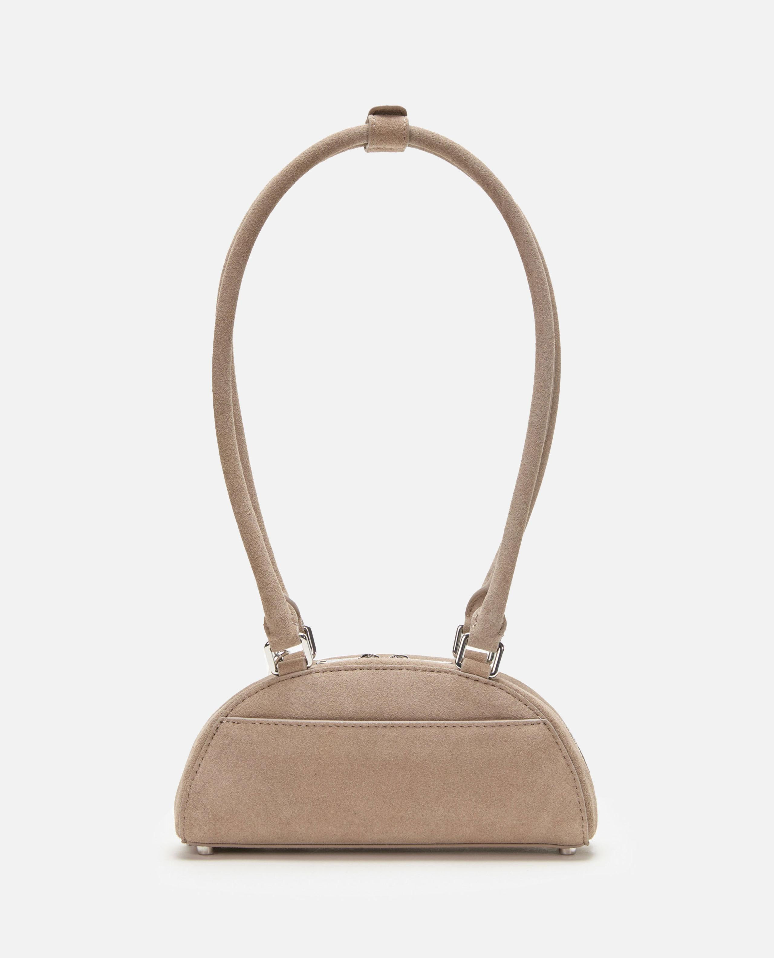 GREY SUEDE MINI SHOULDER BAG WITH CHARM - 4