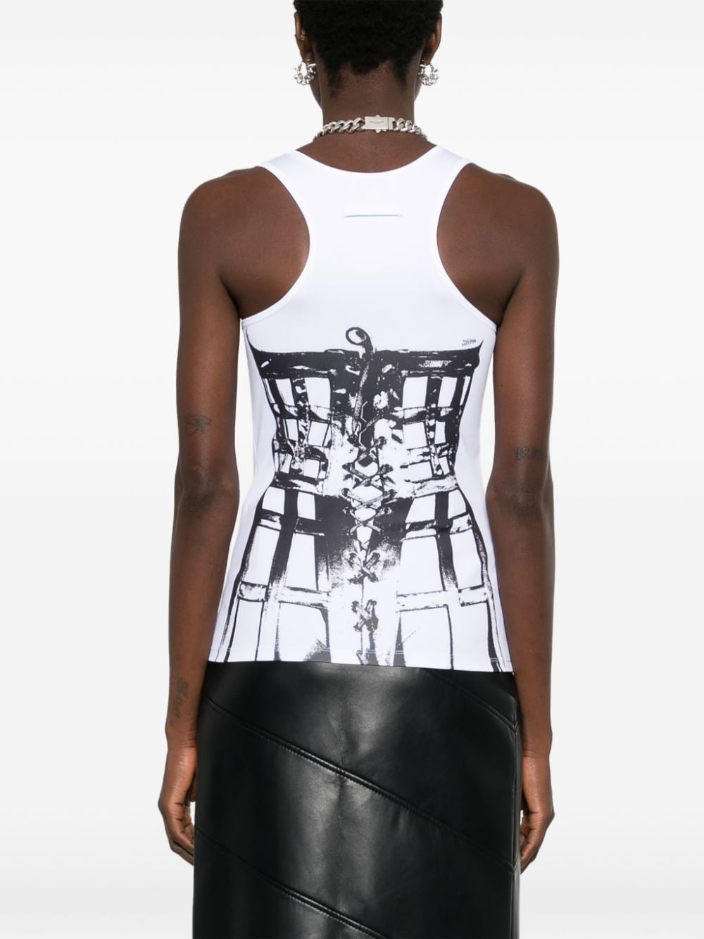 trompe l'oeil print top - 4