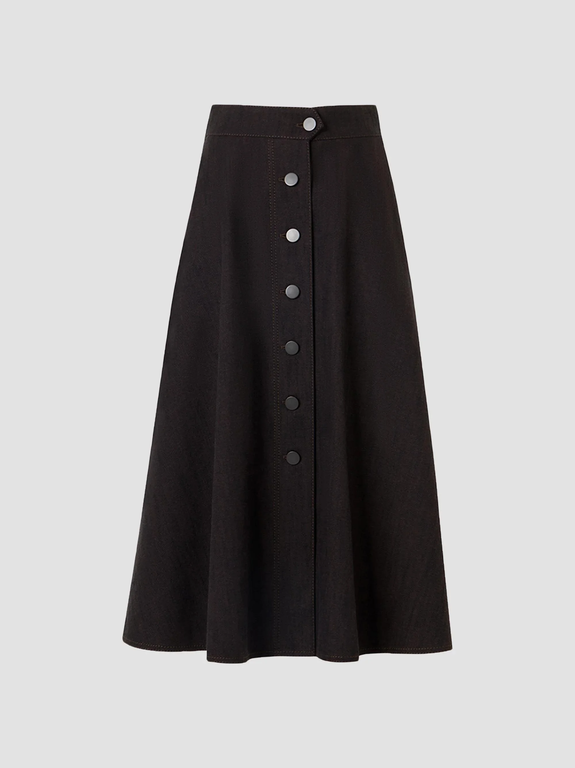 Women's Denim Midi Skirt - Espresso - 1