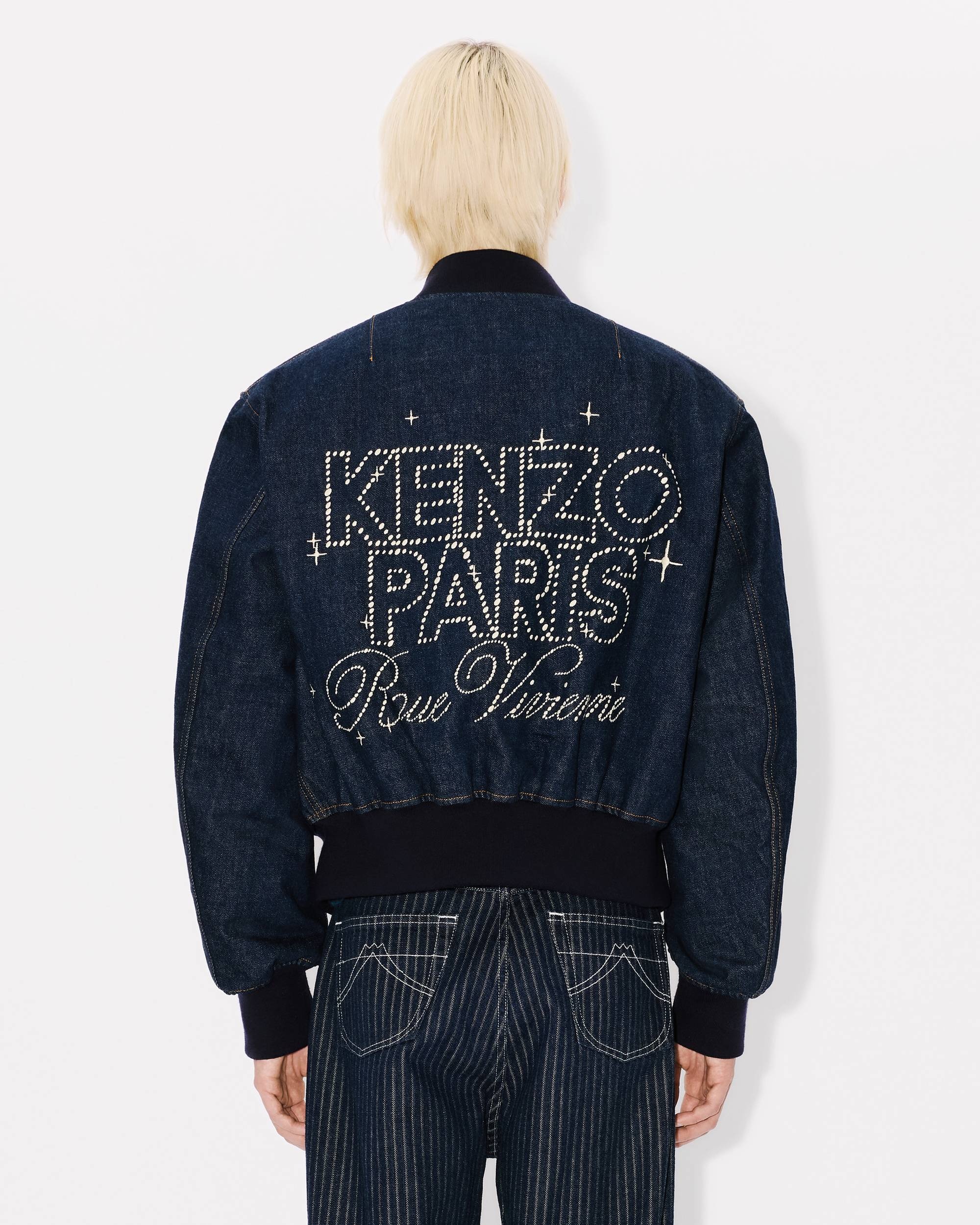 'KENZO Constellation' reversible embroidered bomber in japanese denim - 7