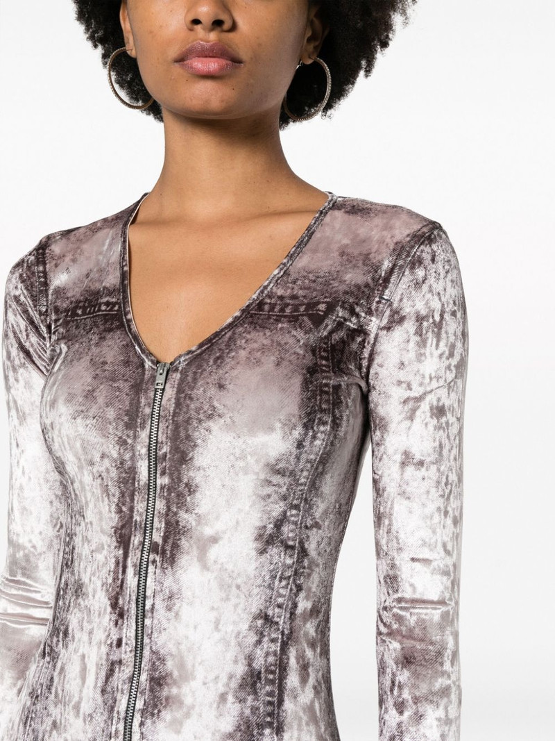 photograph-print V-neck dress 5