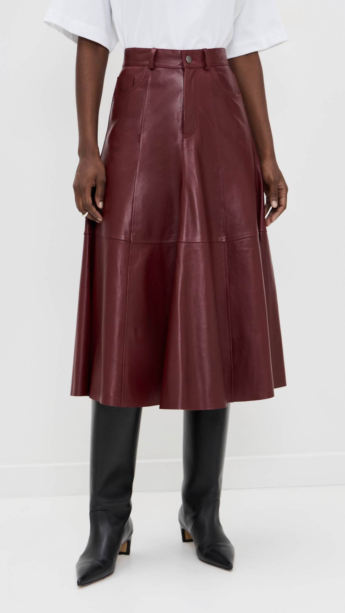 Mid Serenity Leather Skirt - 6