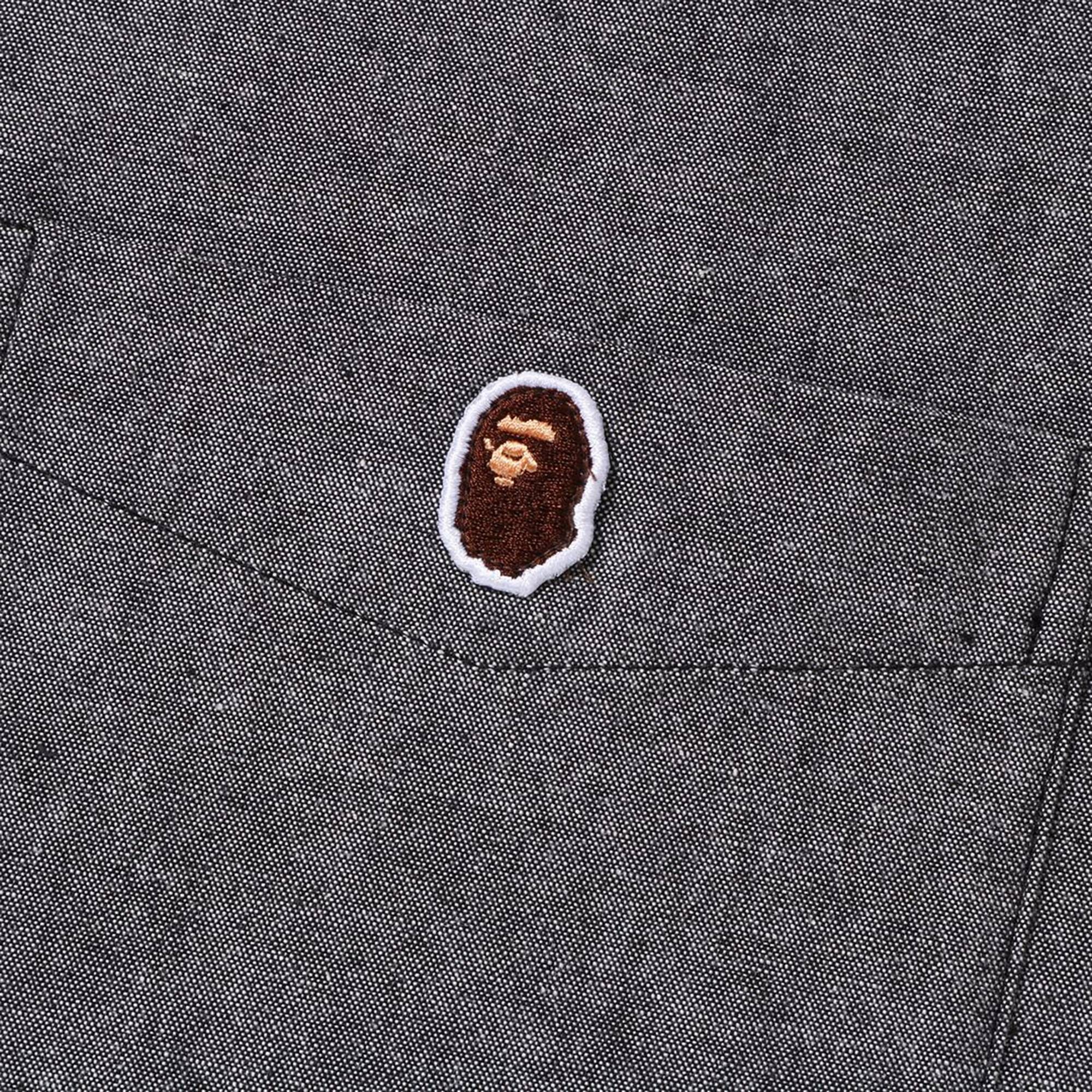 BAPE One Point Relaxed Fit Chambray Shirt 'Black' - 2