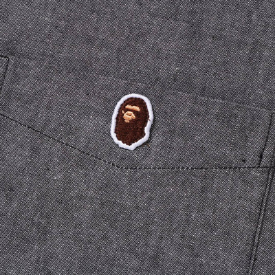 A BATHING APE® BAPE One Point Relaxed Fit Chambray Shirt 'Black' outlook
