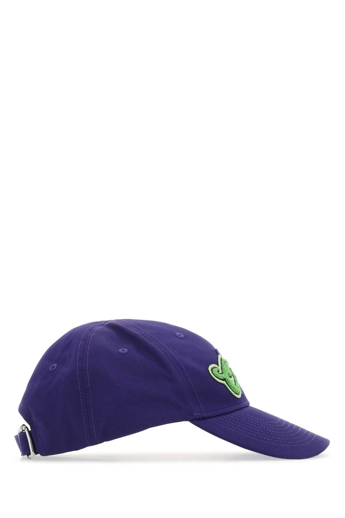 Off White Men Purple Cotton Baseball Cap - 2