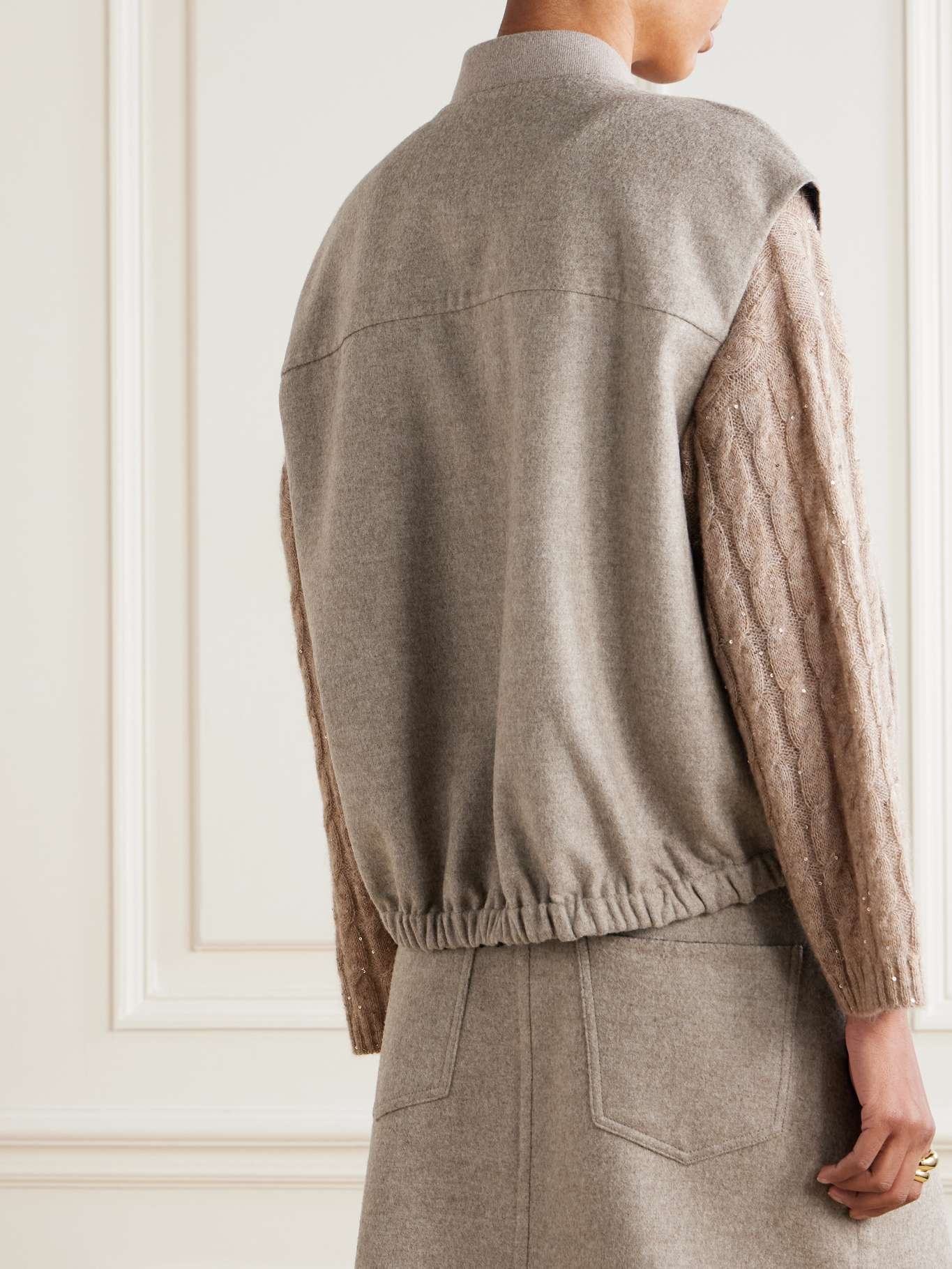 Wool-flannel vest Beige - 4