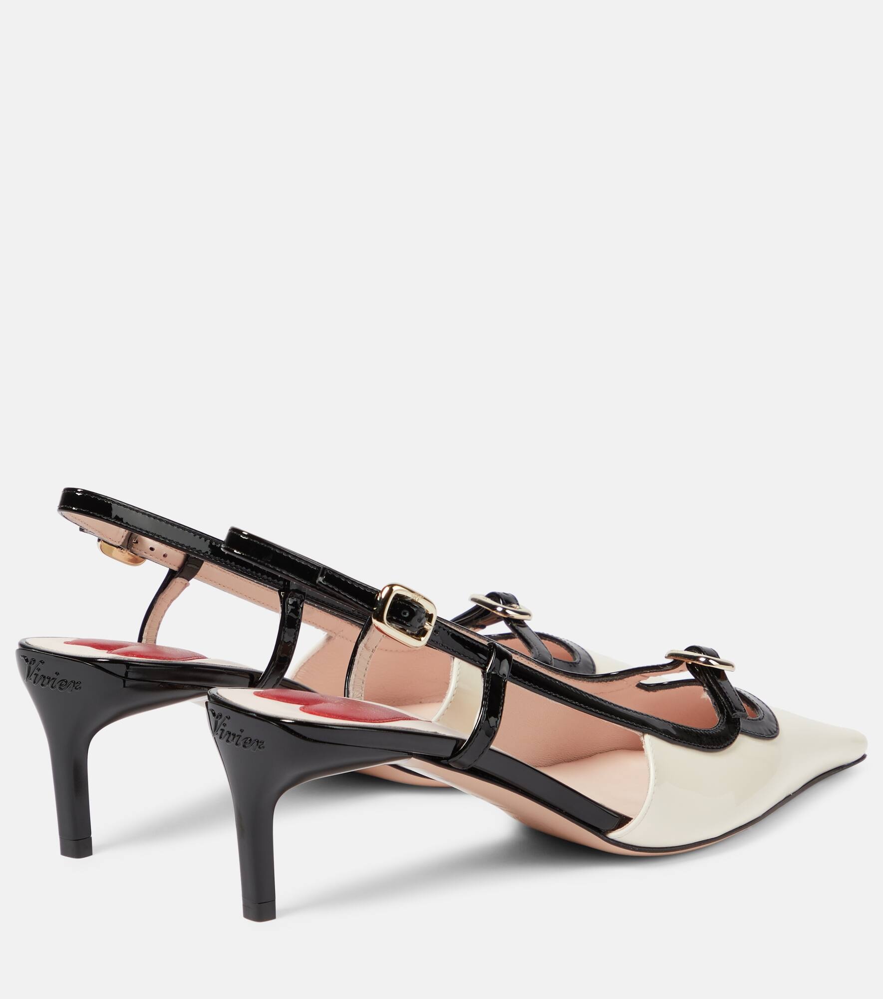 Viv’ Canard patent leather slingback pumps - 3