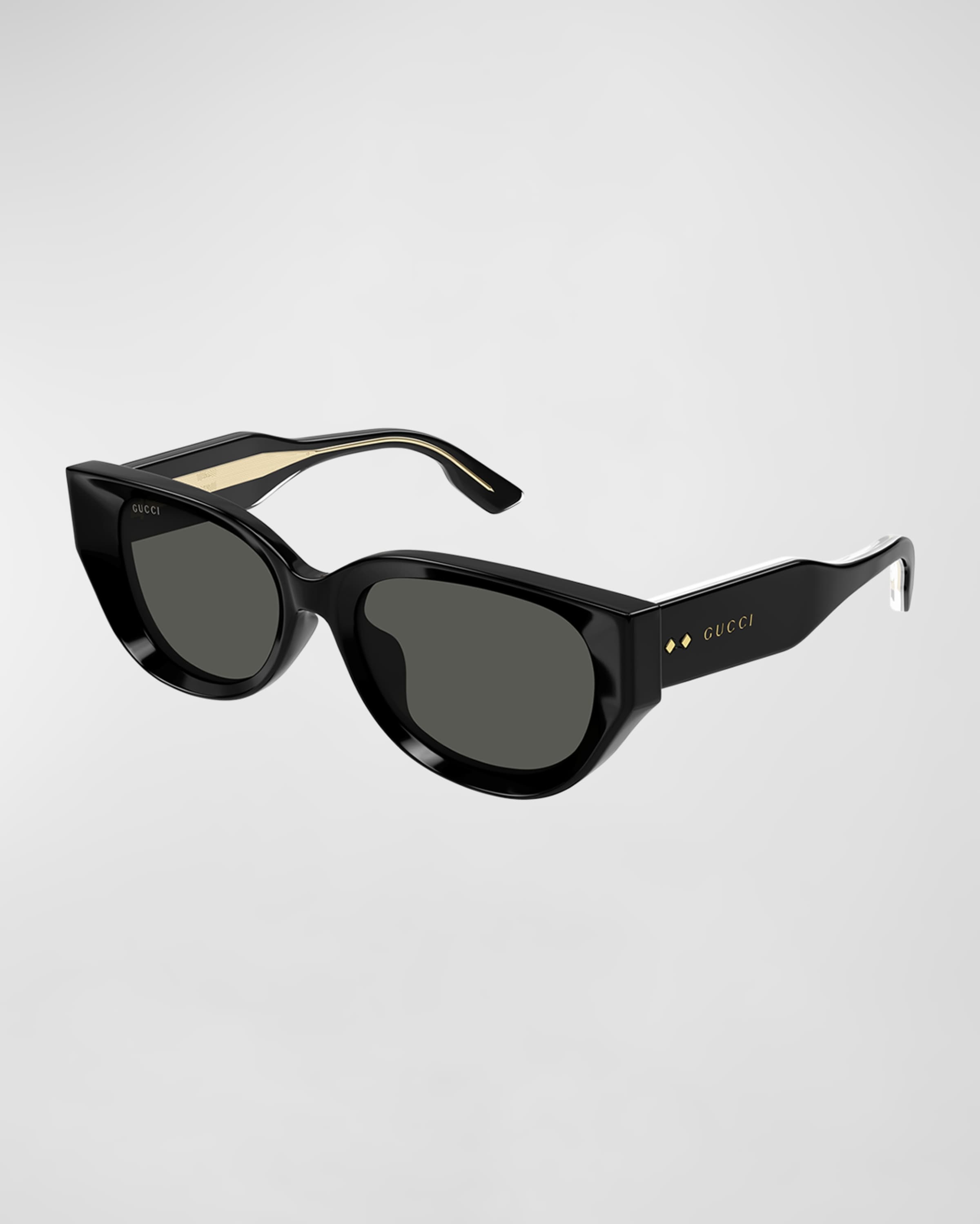 Beveled Recycled Acetate Cat-Eye Sunglasses - 1