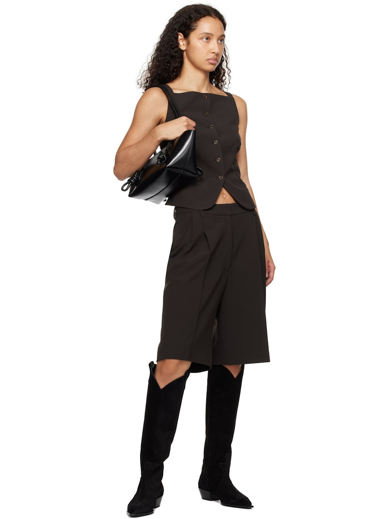 Aeyde Black Aruna Suede Cowboy Tall Boots outlook