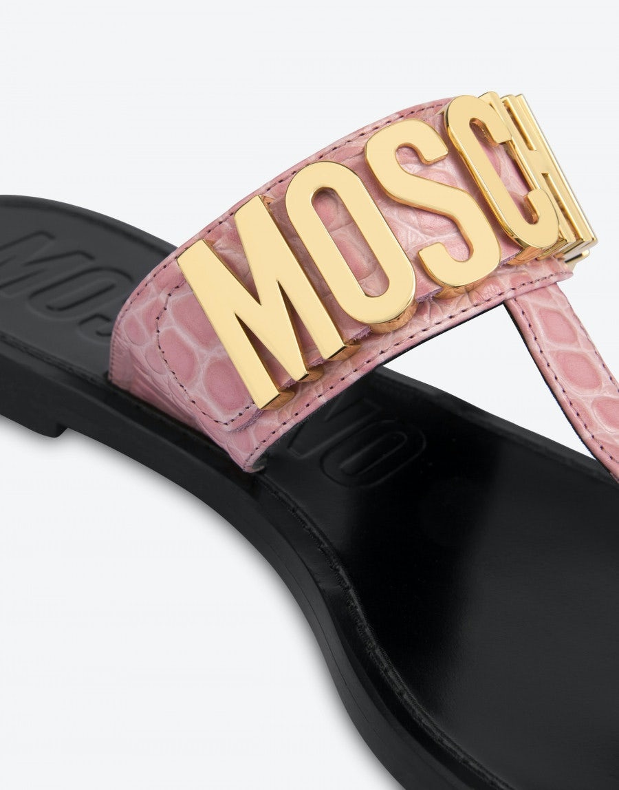 LETTERING LOGO THONG SANDALS - 4