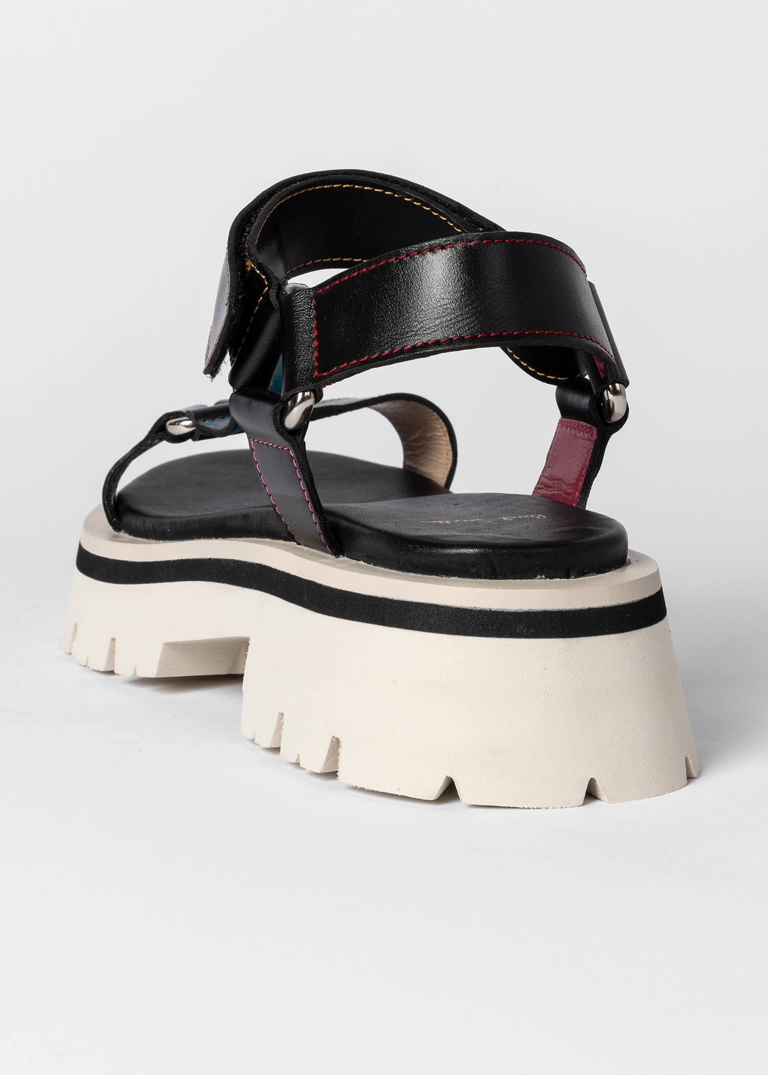 Black Leather 'Eisley' Chunky Sandals - 4