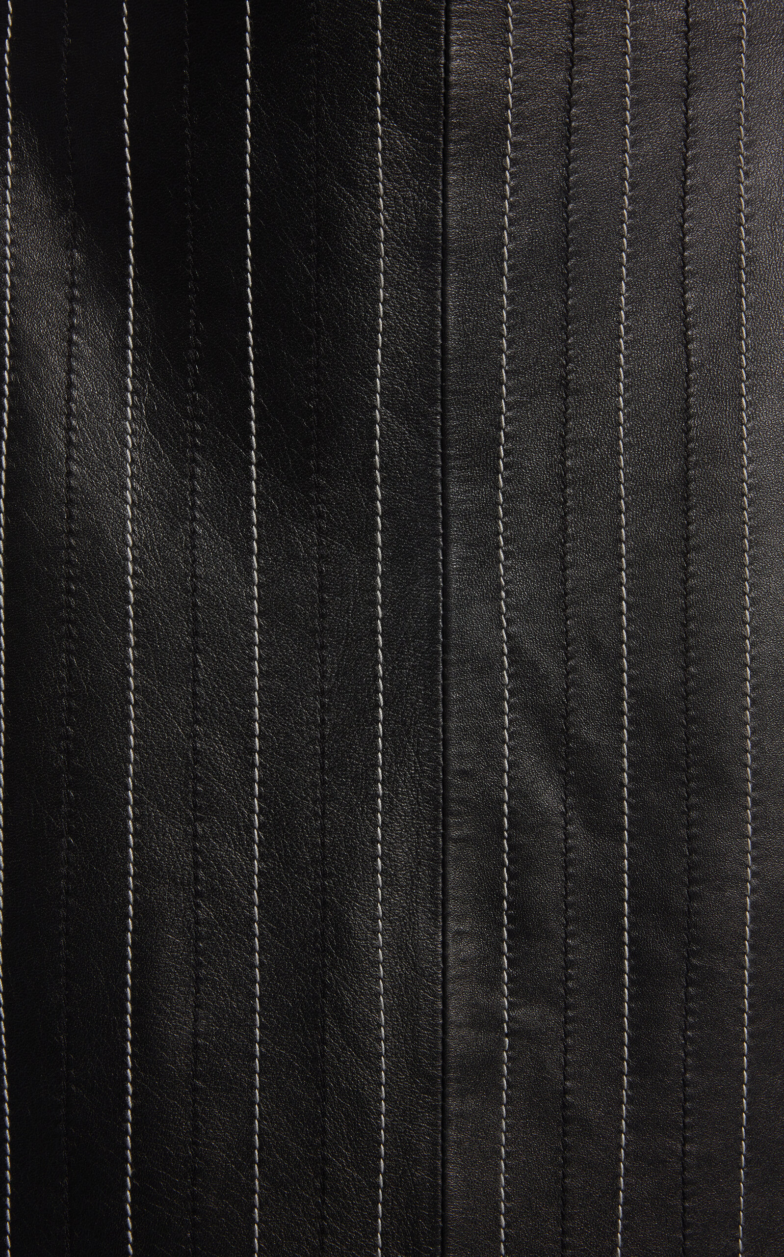 Leather Midi Skirt black/white - 5