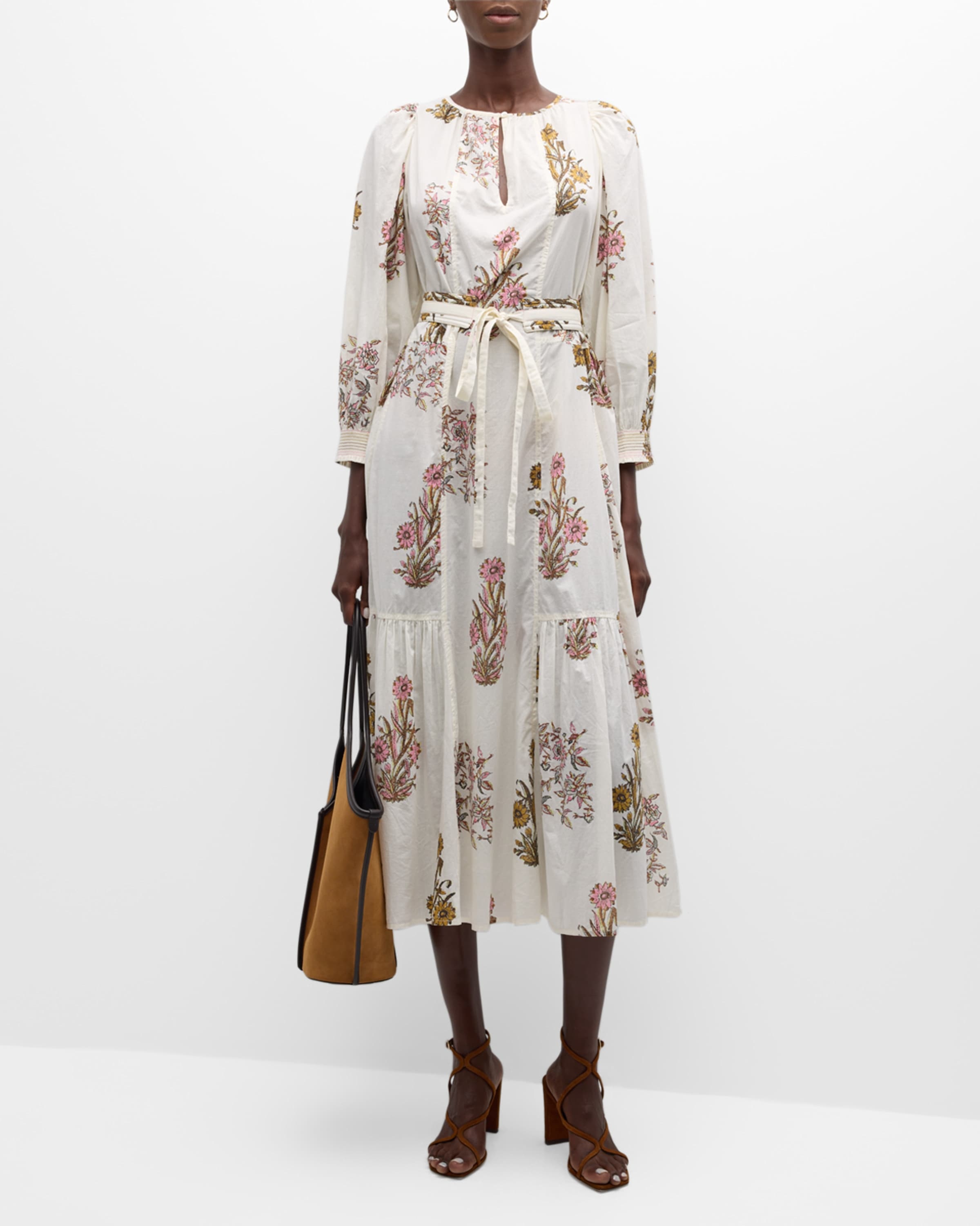 Darabelle Floral-Print Cotton Midi Dress - 2