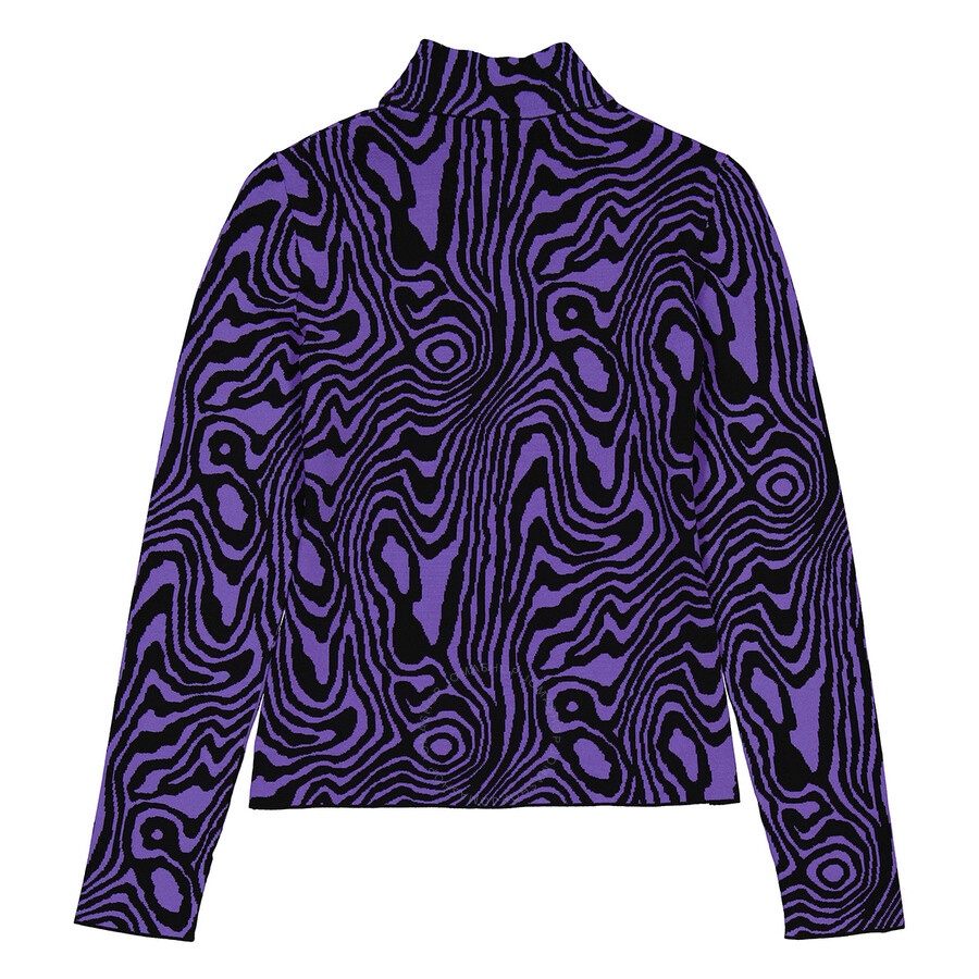 Moschino Ladies Moire-Effect Funnel-Neck Jumper - 2