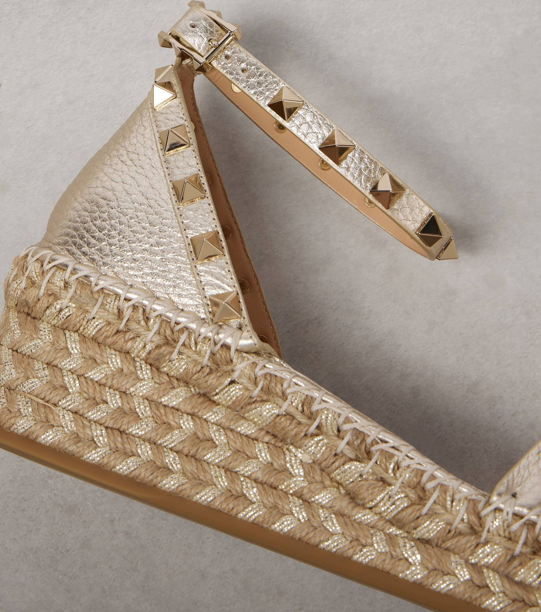 Rockstud metallic leather espadrille sandals - 5
