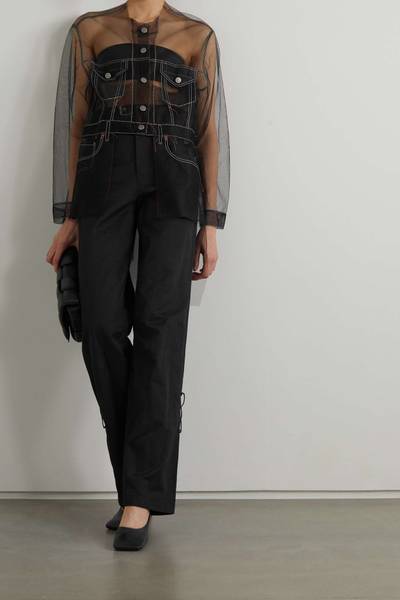 Maison Margiela Sports cutout topstitched tulle jacket outlook