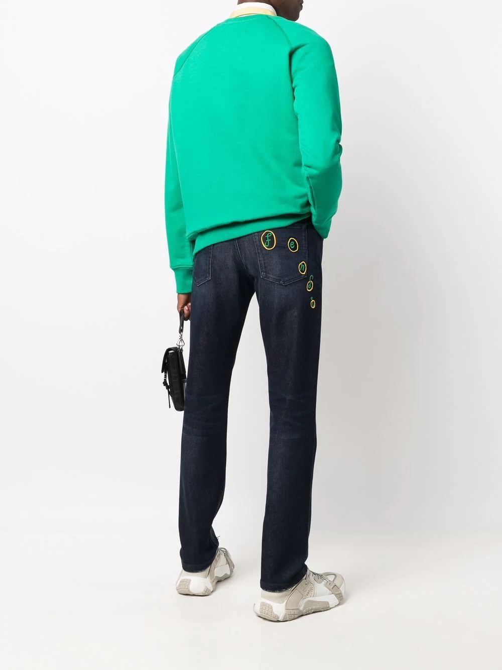 logo-embroidered straight-leg jeans - 2