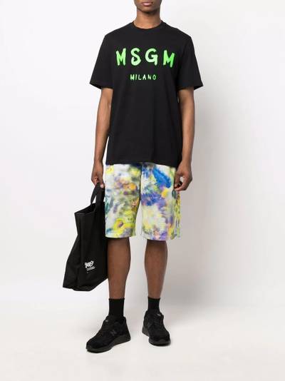 MSGM tie-dye mesh shorts outlook