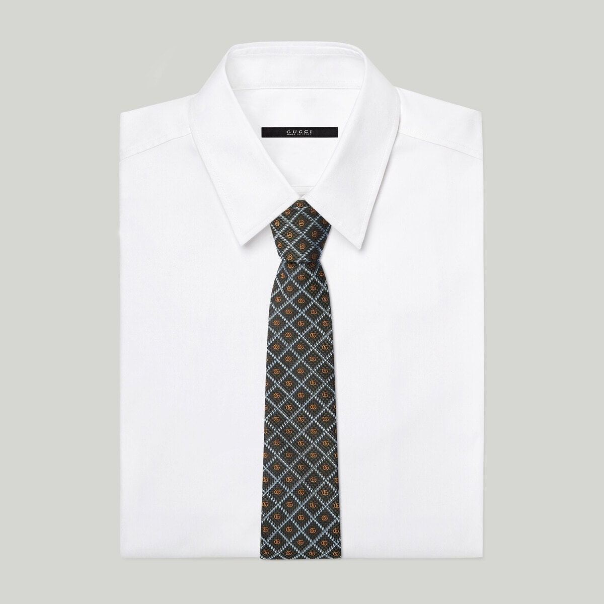 Double G check silk jacquard tie - 2